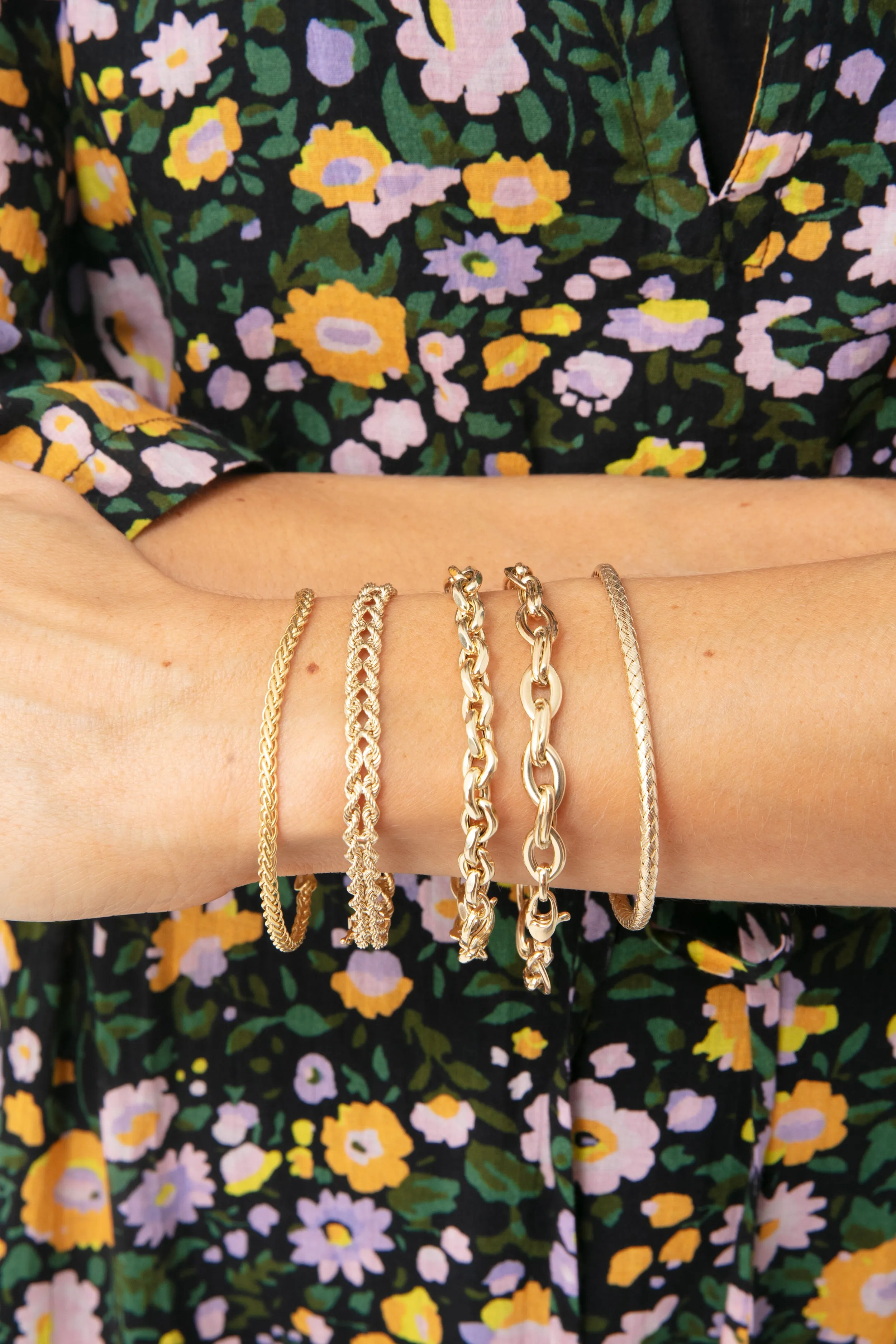 10k Gold Fine Wheat Chain Bracelet