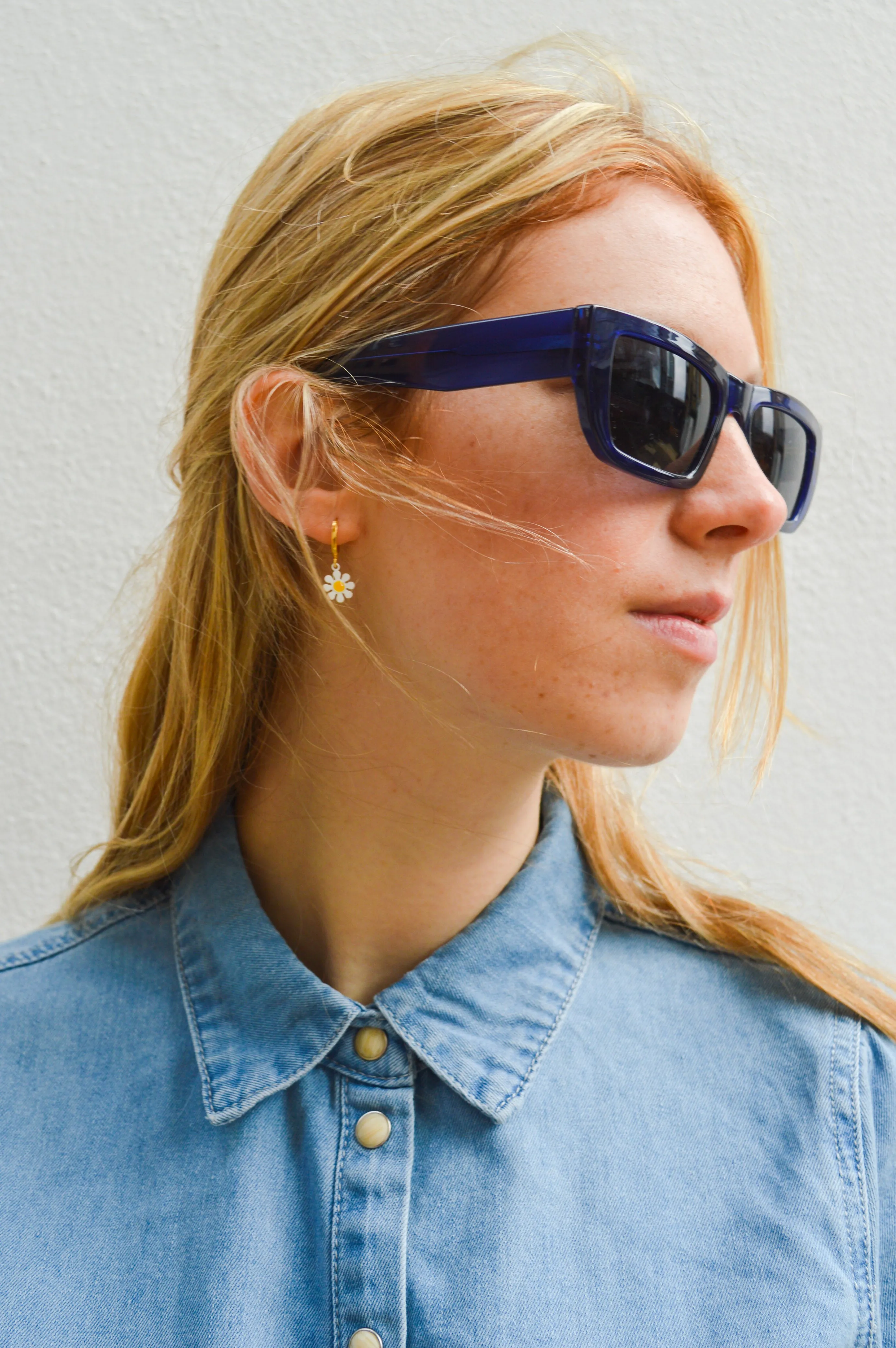 A Kjaerbede Fame Dark Blue Transparent Sunglasses