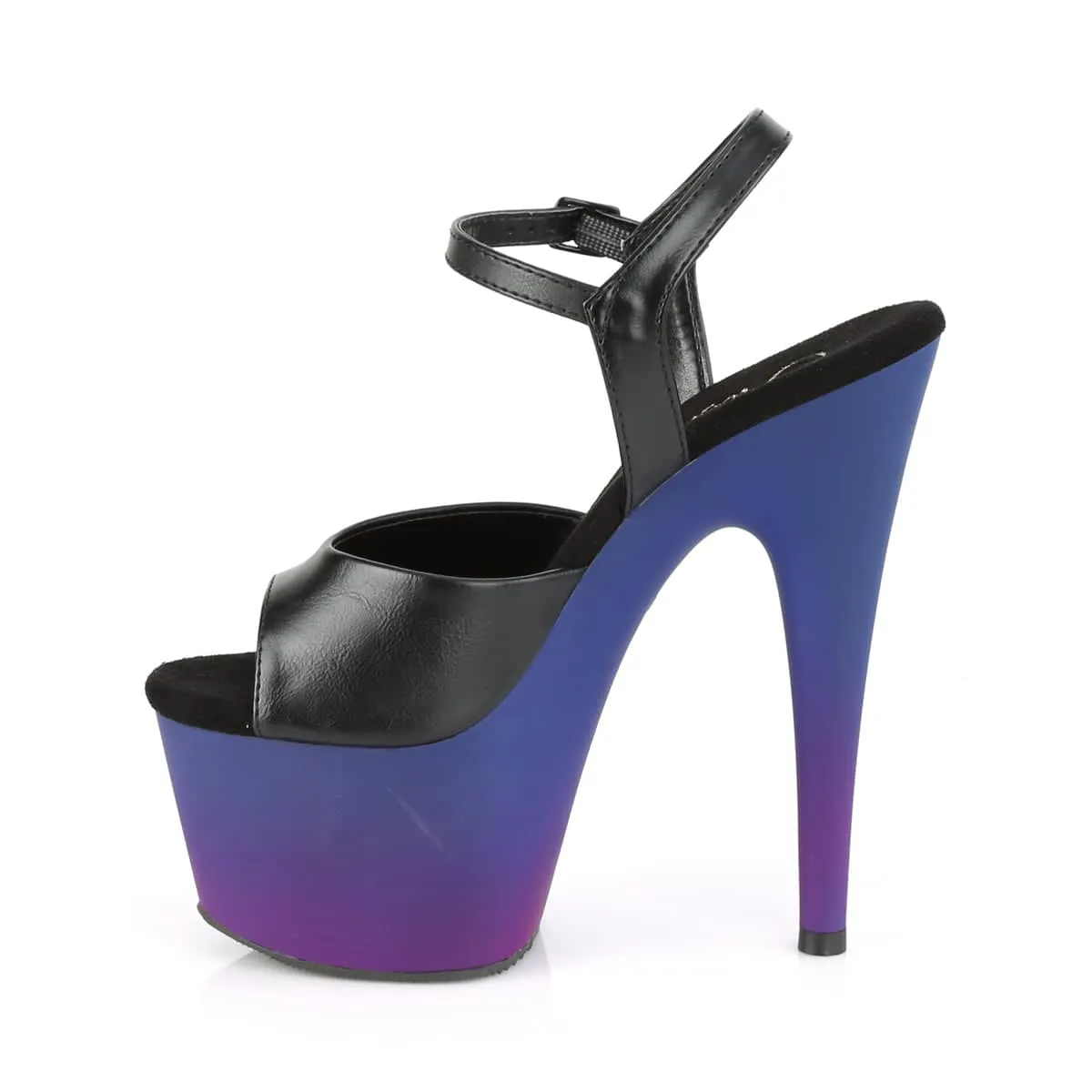ADORE-709BP Black & Purple Ankle Peep Toe High Heel