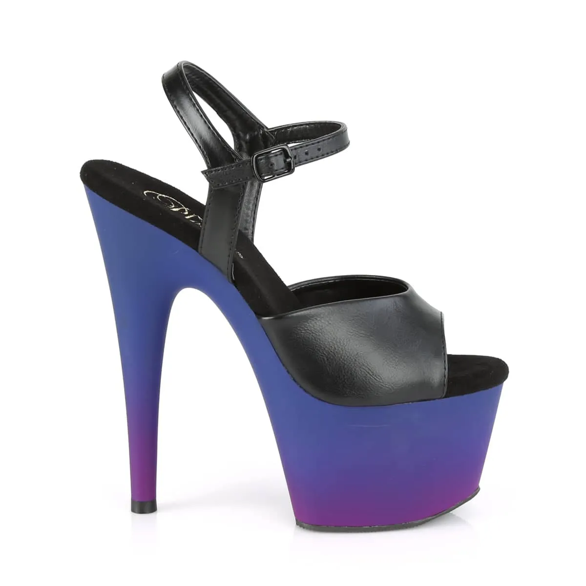 ADORE-709BP Black & Purple Ankle Peep Toe High Heel