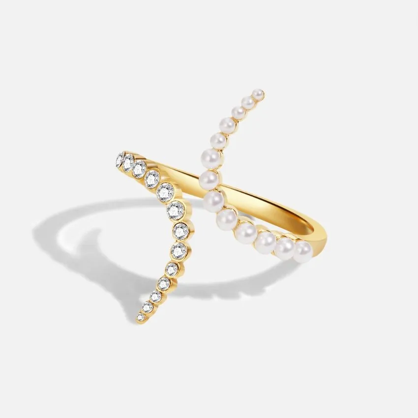 Arya Crystal & Pearl Ring