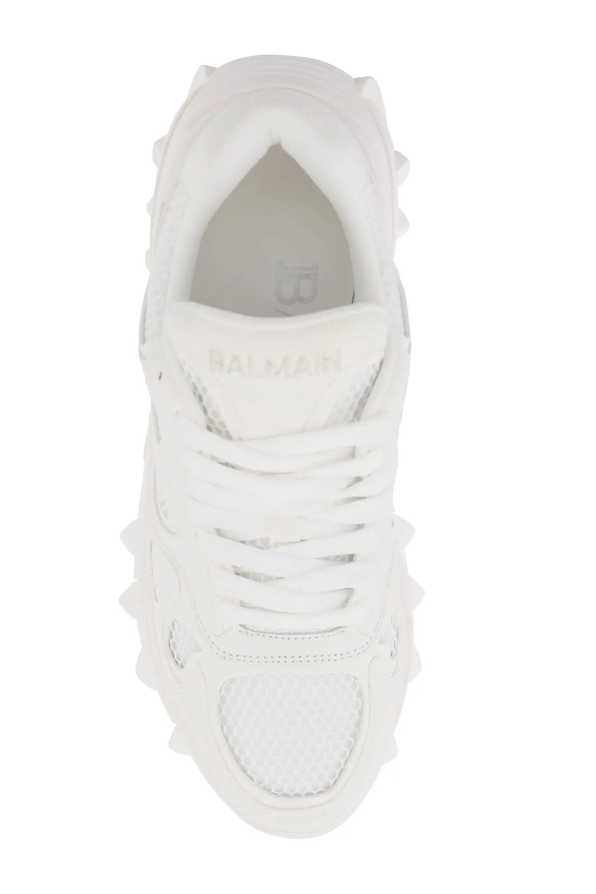 B-EAST LEATHER AND MESH SNEAKERS