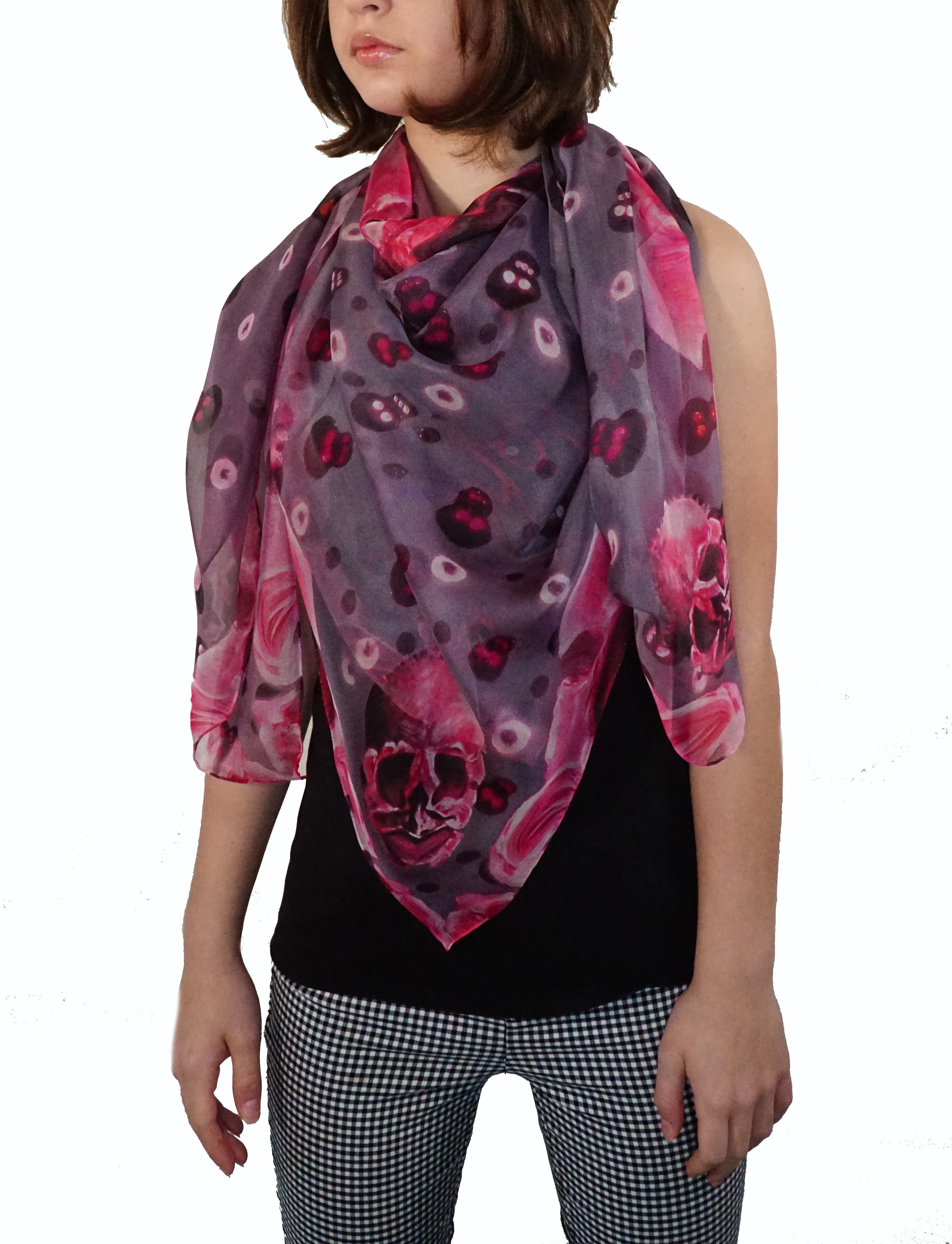 BARE BONES Snapping-Dragon Skull Neckerchief Scarf