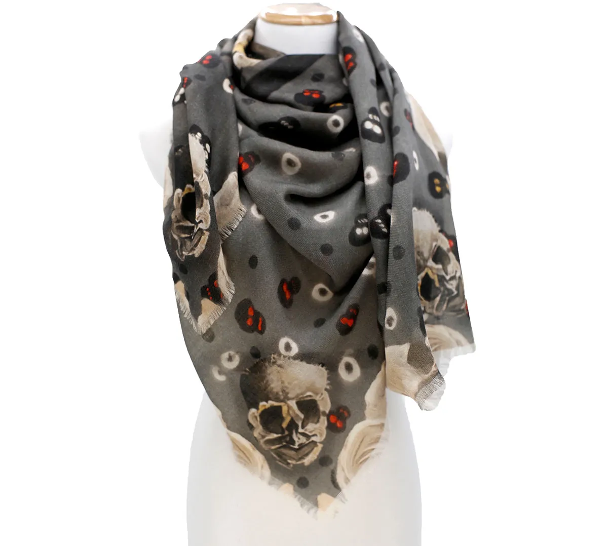 BARE BONES Snapping-Dragon Skull Neckerchief Scarf