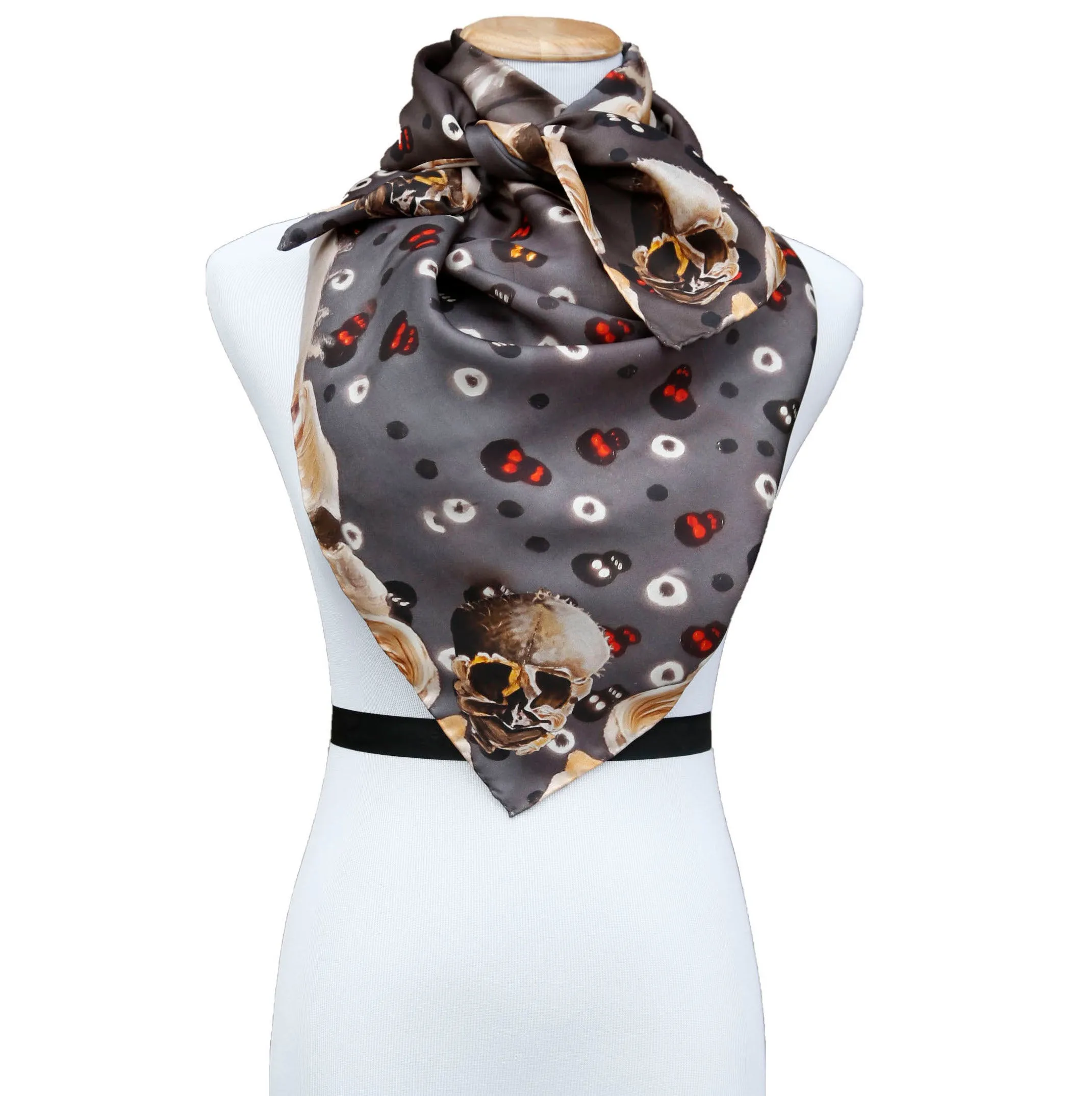 BARE BONES Snapping-Dragon Skull Neckerchief Scarf