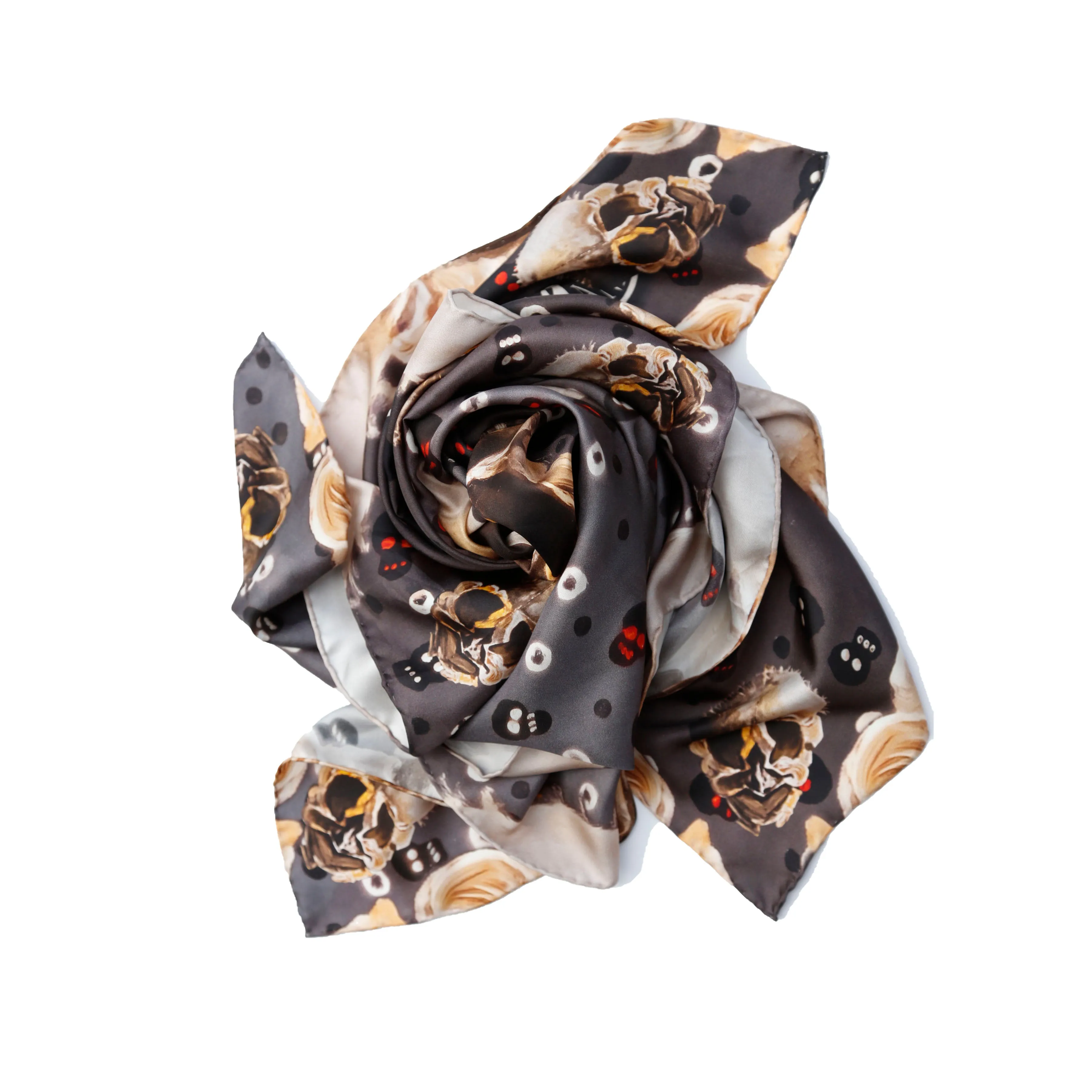 BARE BONES Snapping-Dragon Skull Neckerchief Scarf