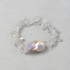 Baroque Pearl and Gravel Hair Tie