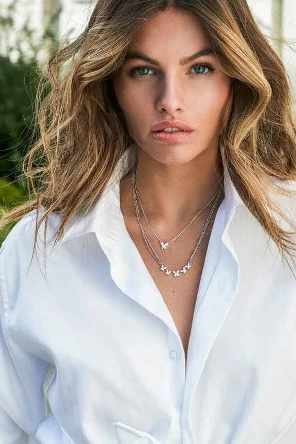 Butterflies Double Chain Adjustable Necklace
