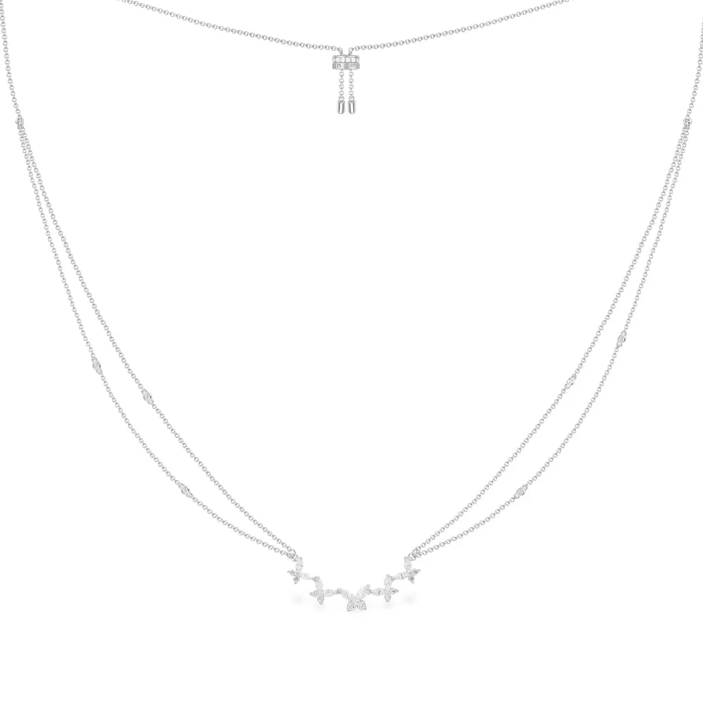 Butterflies Double Chain Adjustable Necklace