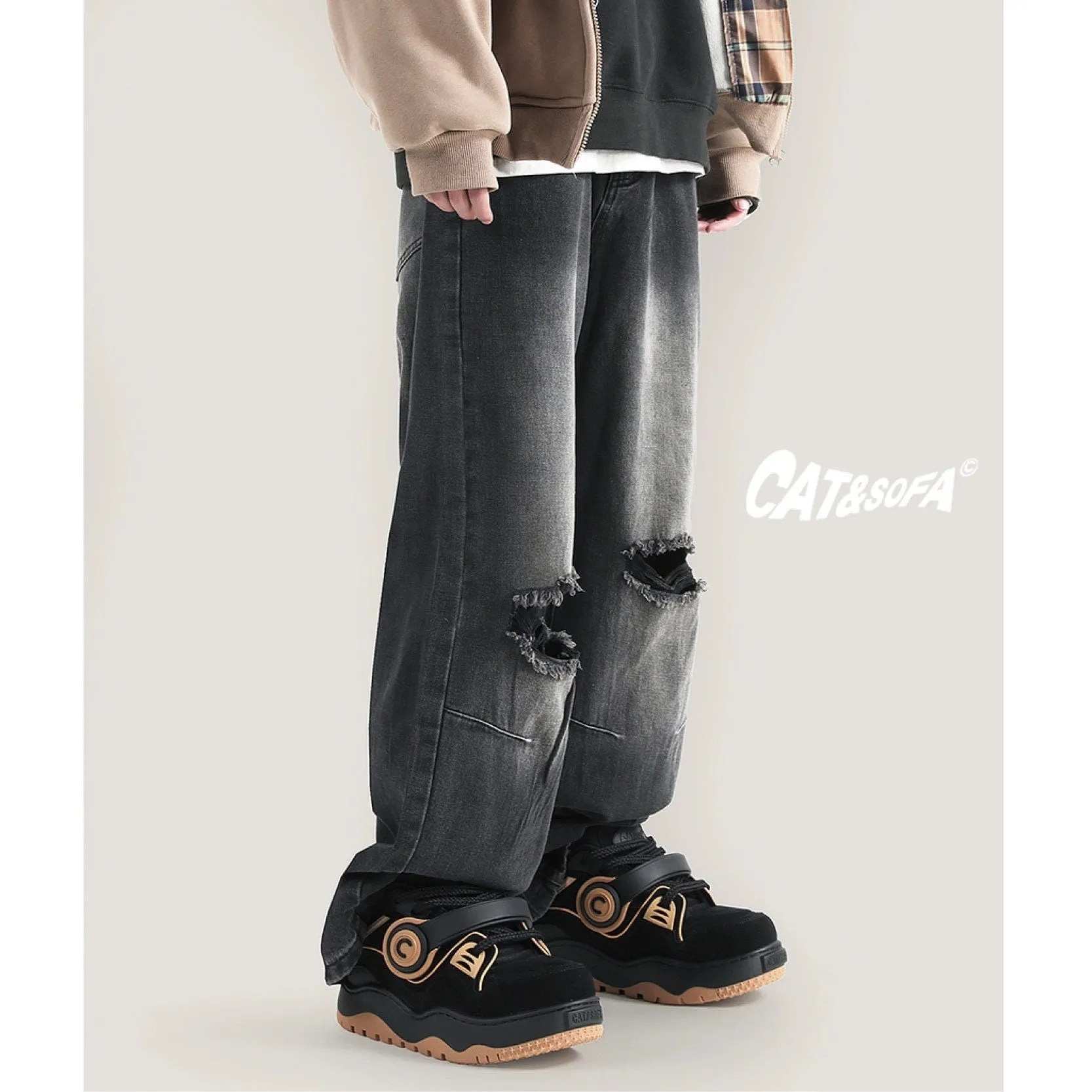 Cat & Sofa Headphone Shoes 'Black Gum'