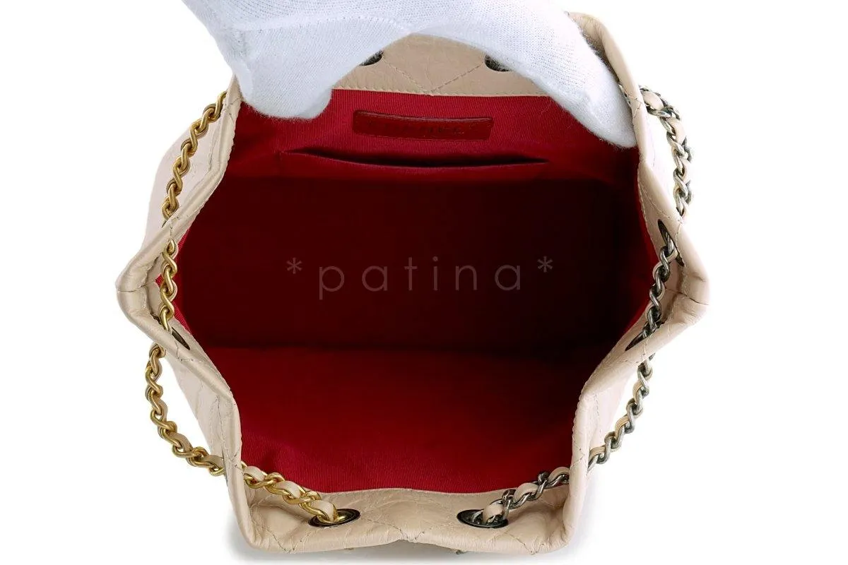 Chanel Beige Clair/Black Small Gabrielle Backpack Bag