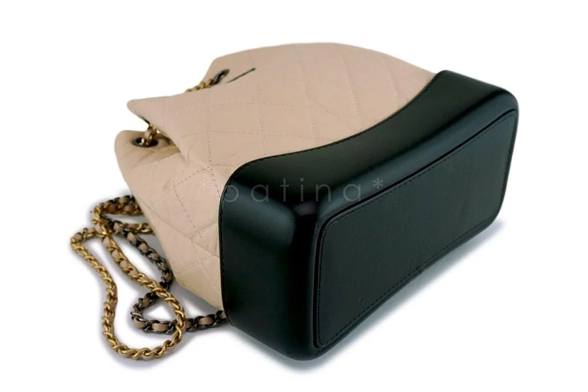 Chanel Beige Clair/Black Small Gabrielle Backpack Bag