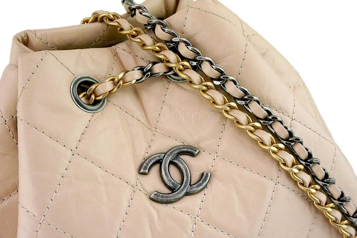 Chanel Beige Clair/Black Small Gabrielle Backpack Bag