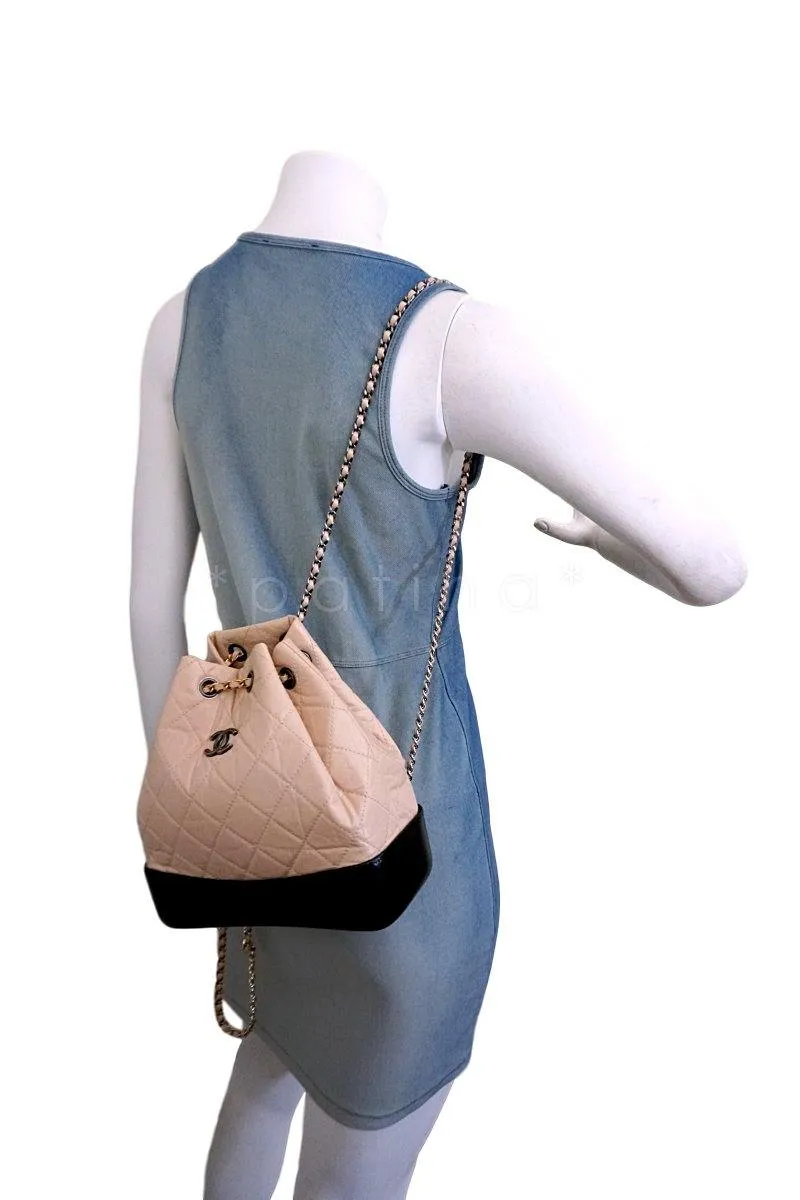 Chanel Beige Clair/Black Small Gabrielle Backpack Bag