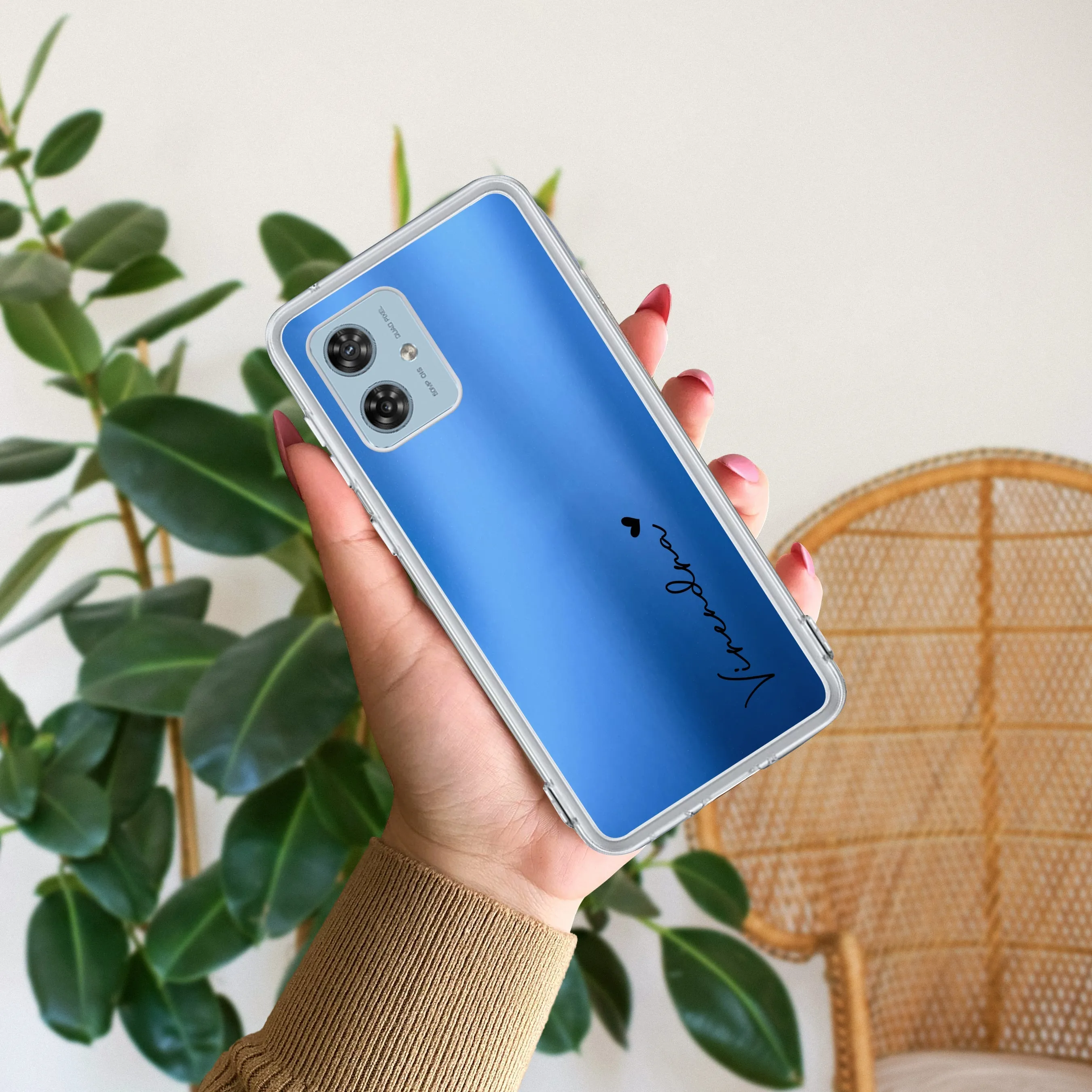 Customize Name Transparent Silicon Case For Motorola