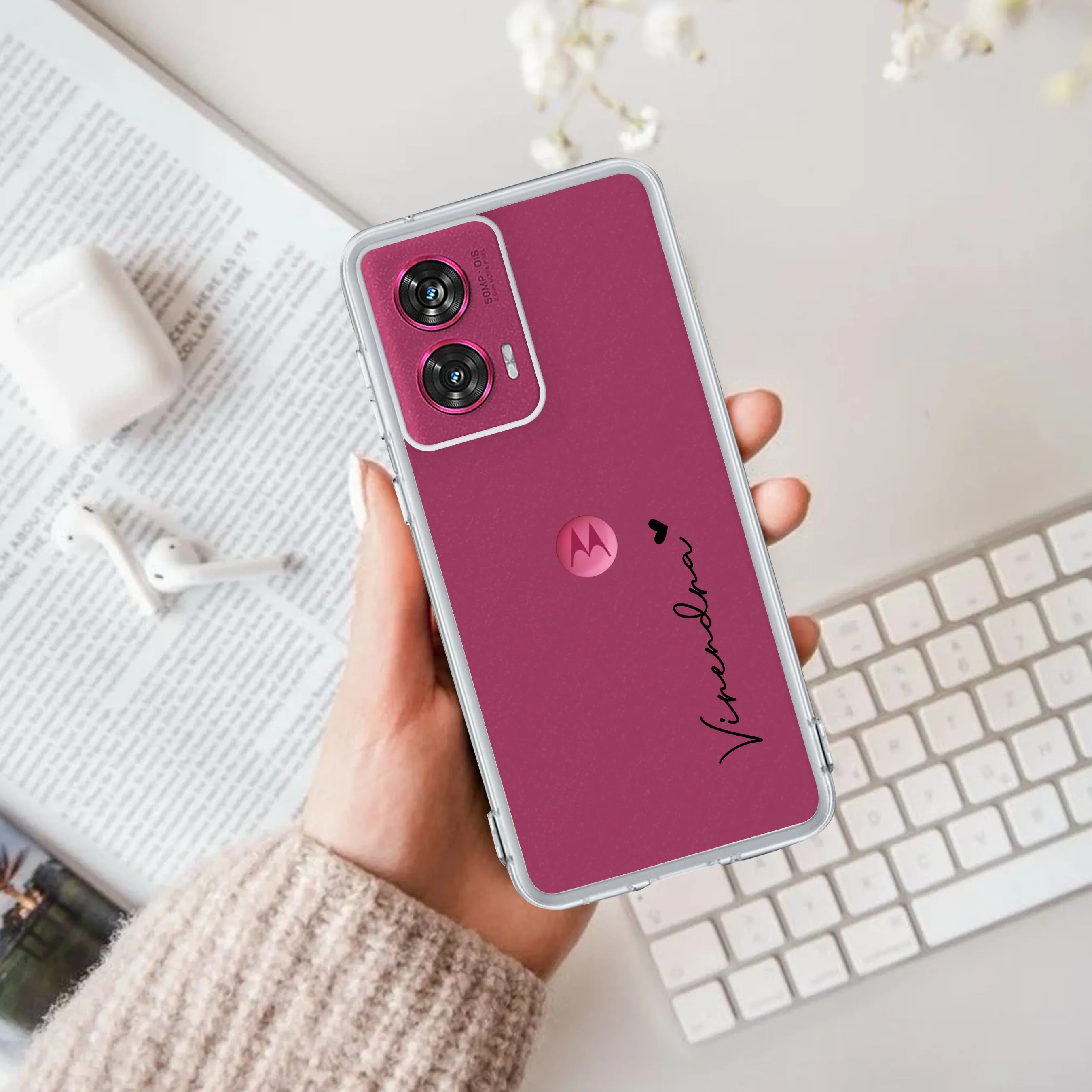 Customize Name Transparent Silicon Case For Motorola