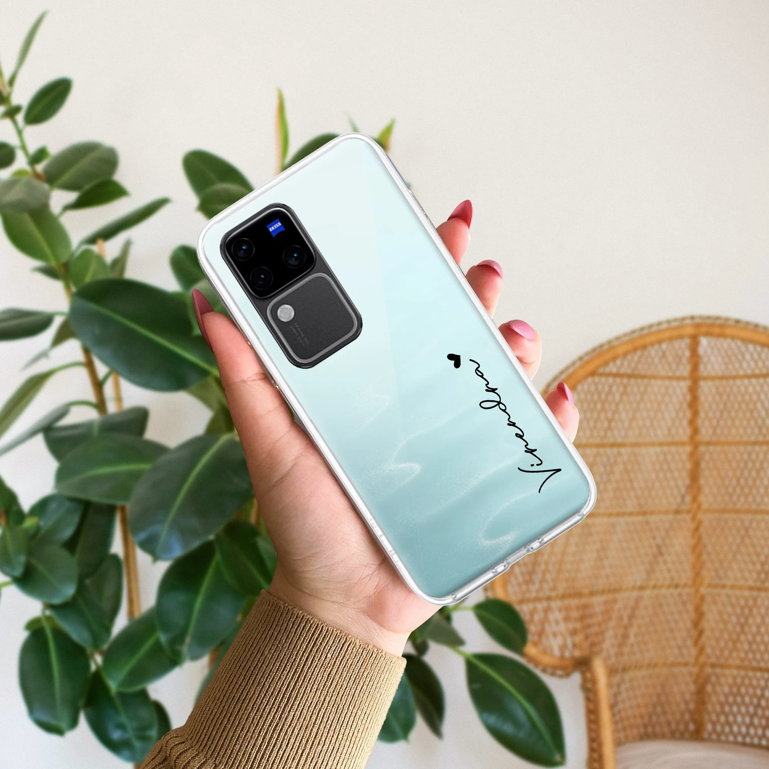 Customize Name Transparent Silicon Case For Vivo