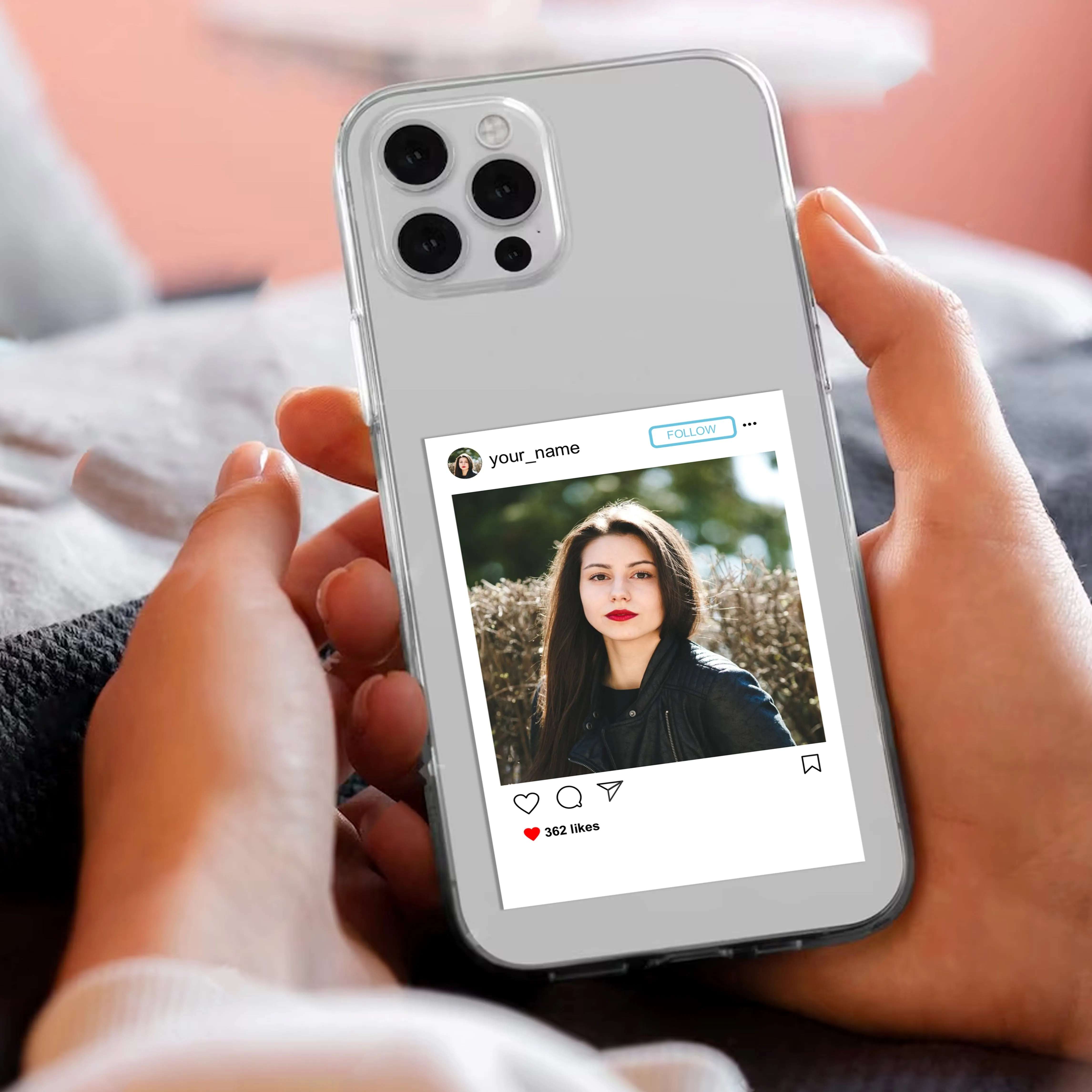 Customize Photo With Name  Transparent Silicon Case For IPhone