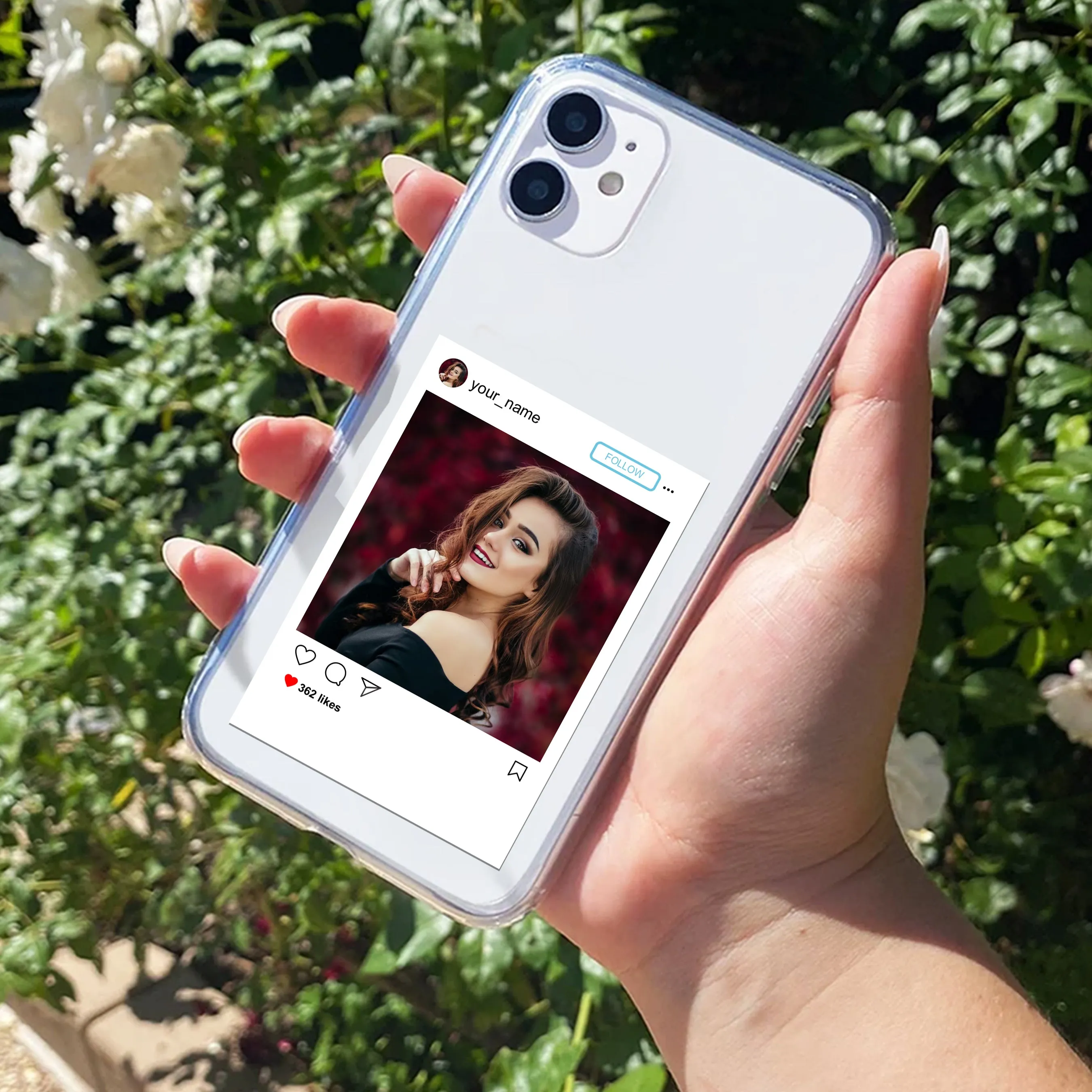 Customize Photo With Name  Transparent Silicon Case For IPhone