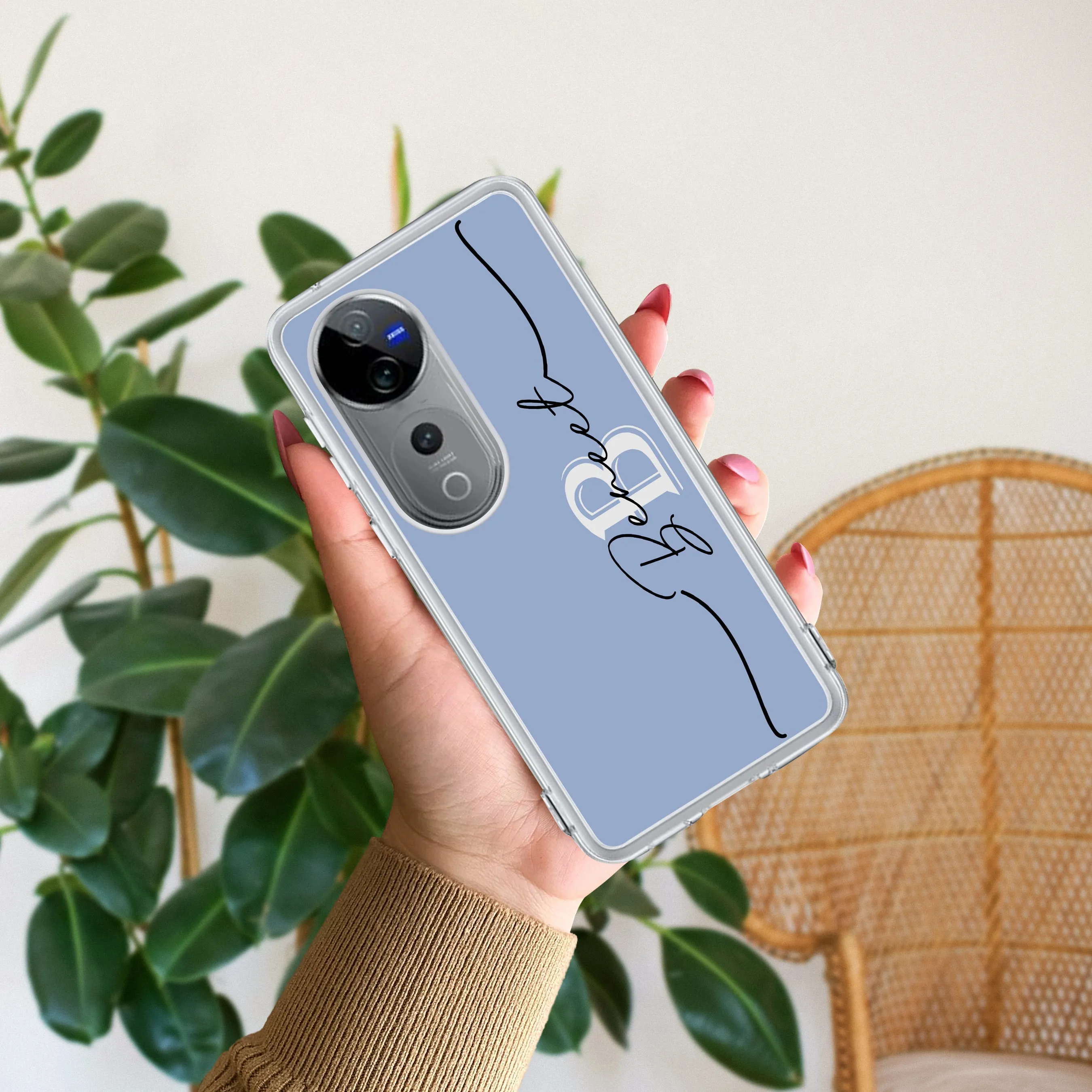 Customized luxury Peach leaves Transparent Silicon Case For Oppo