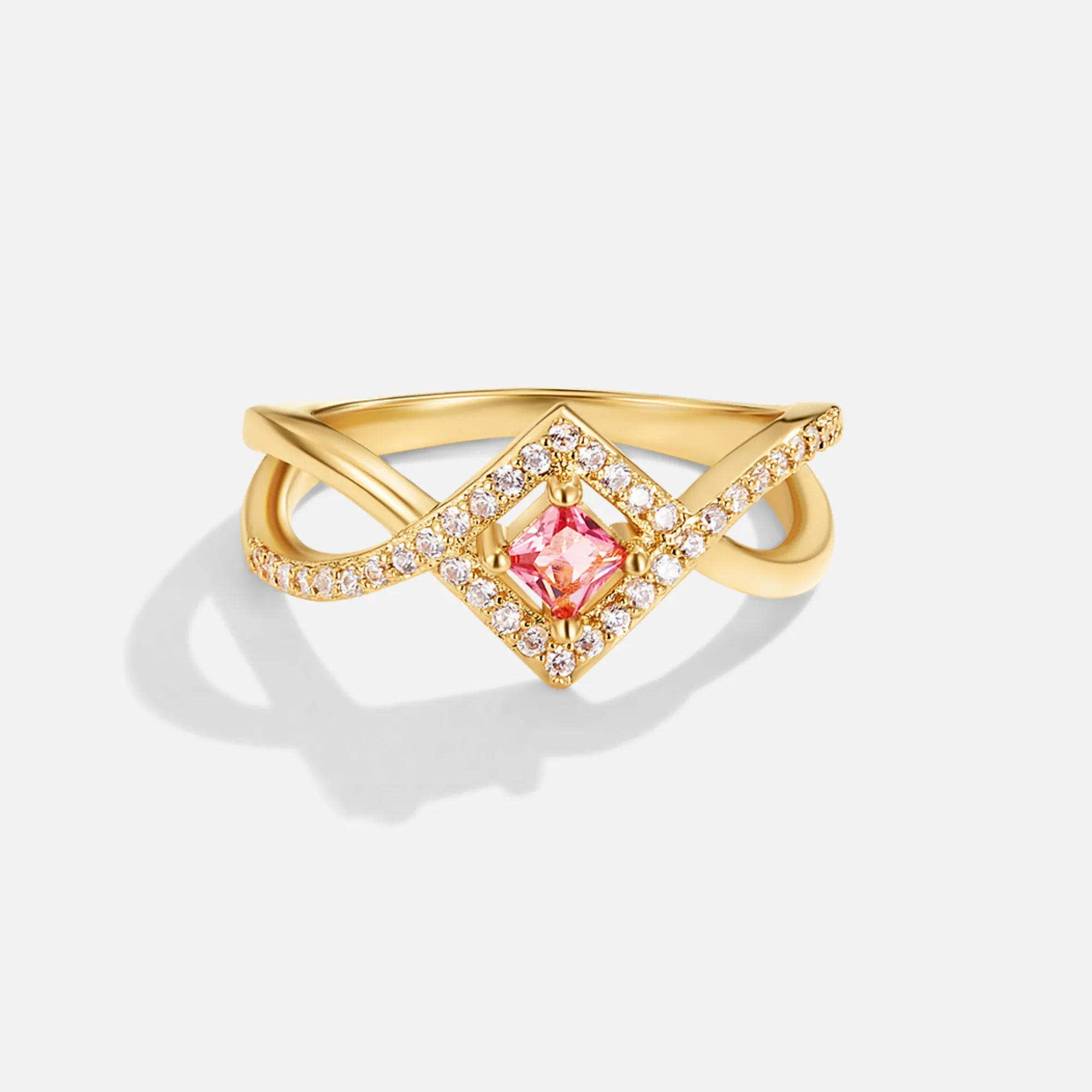 Deliah Magenta Crystal Ring