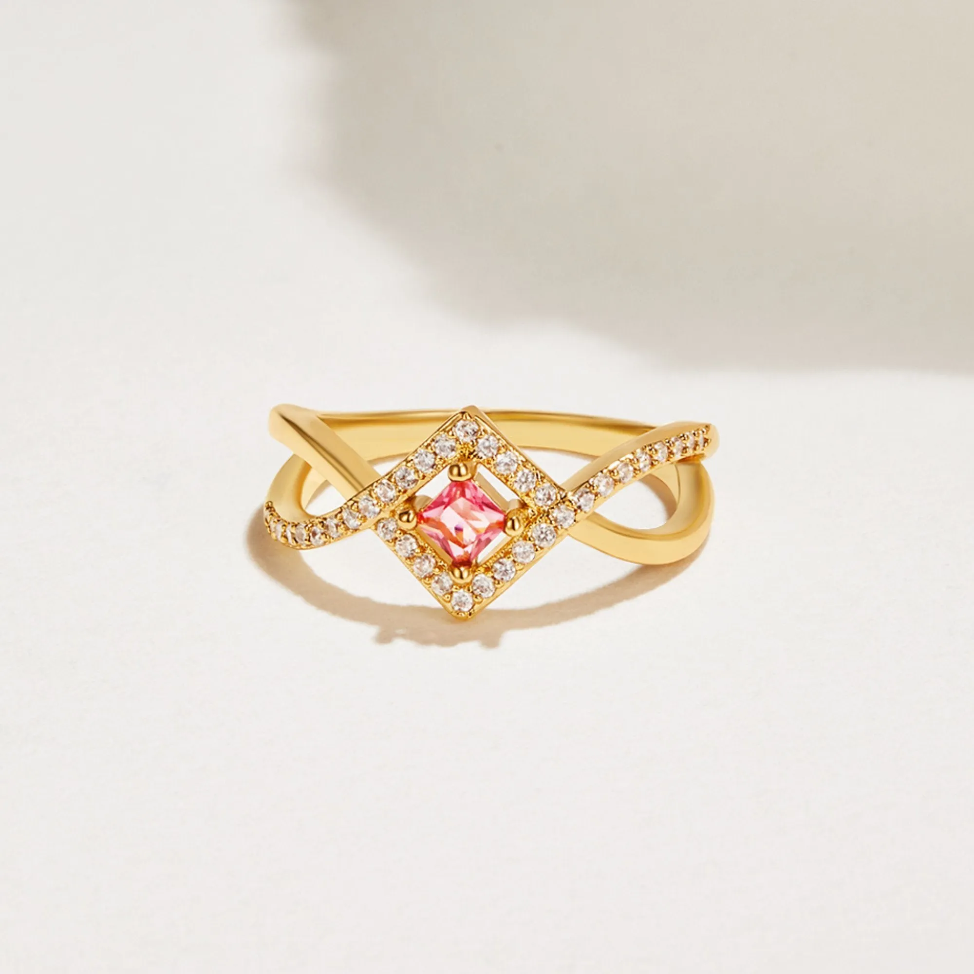 Deliah Magenta Crystal Ring
