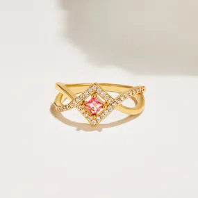 Deliah Magenta Crystal Ring
