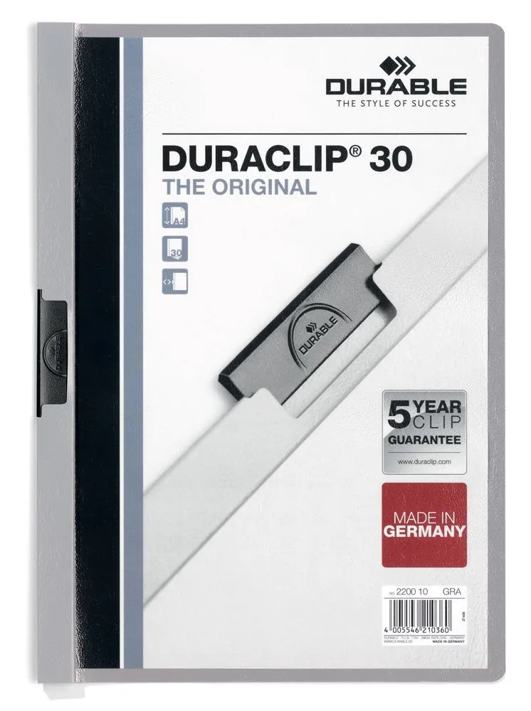 Durable DURACLIP 30 Sheet Document Clip File Folder | 25 Pack | A4 Assorted