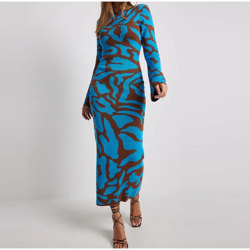 Elegantes langrmeliges Strickkleid