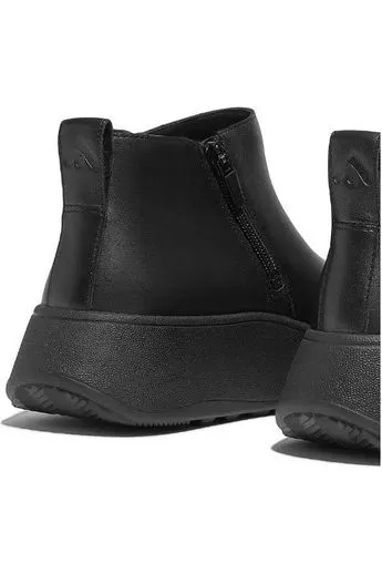 FitFlop F-Mode Leather Platform Zip Ankle Boot black GM2-090