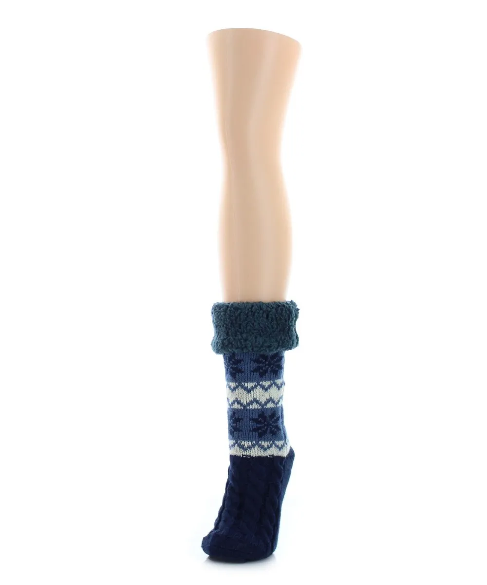 Flake Zag Sherpa-Lined Lounge Socks