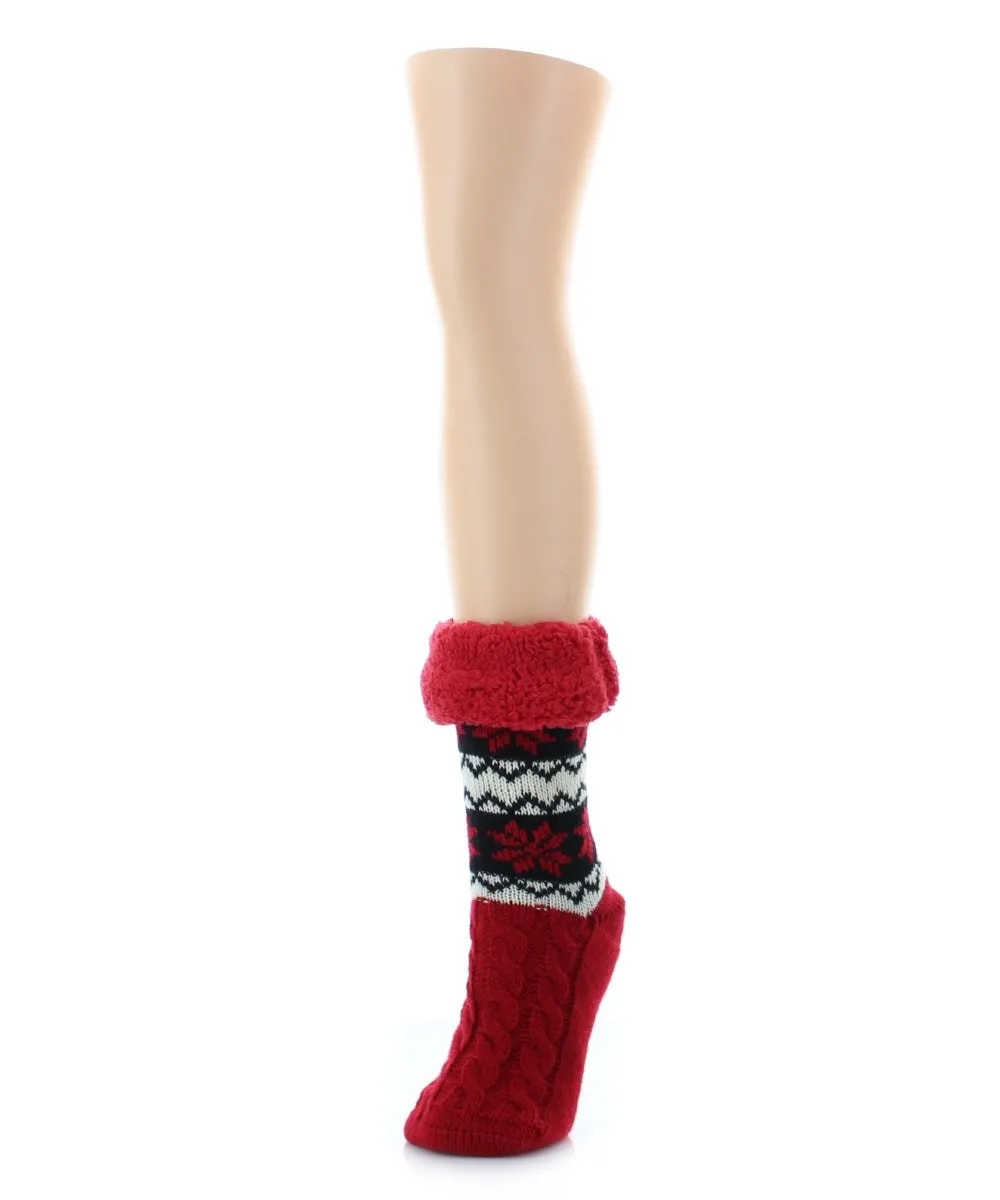 Flake Zag Sherpa-Lined Lounge Socks