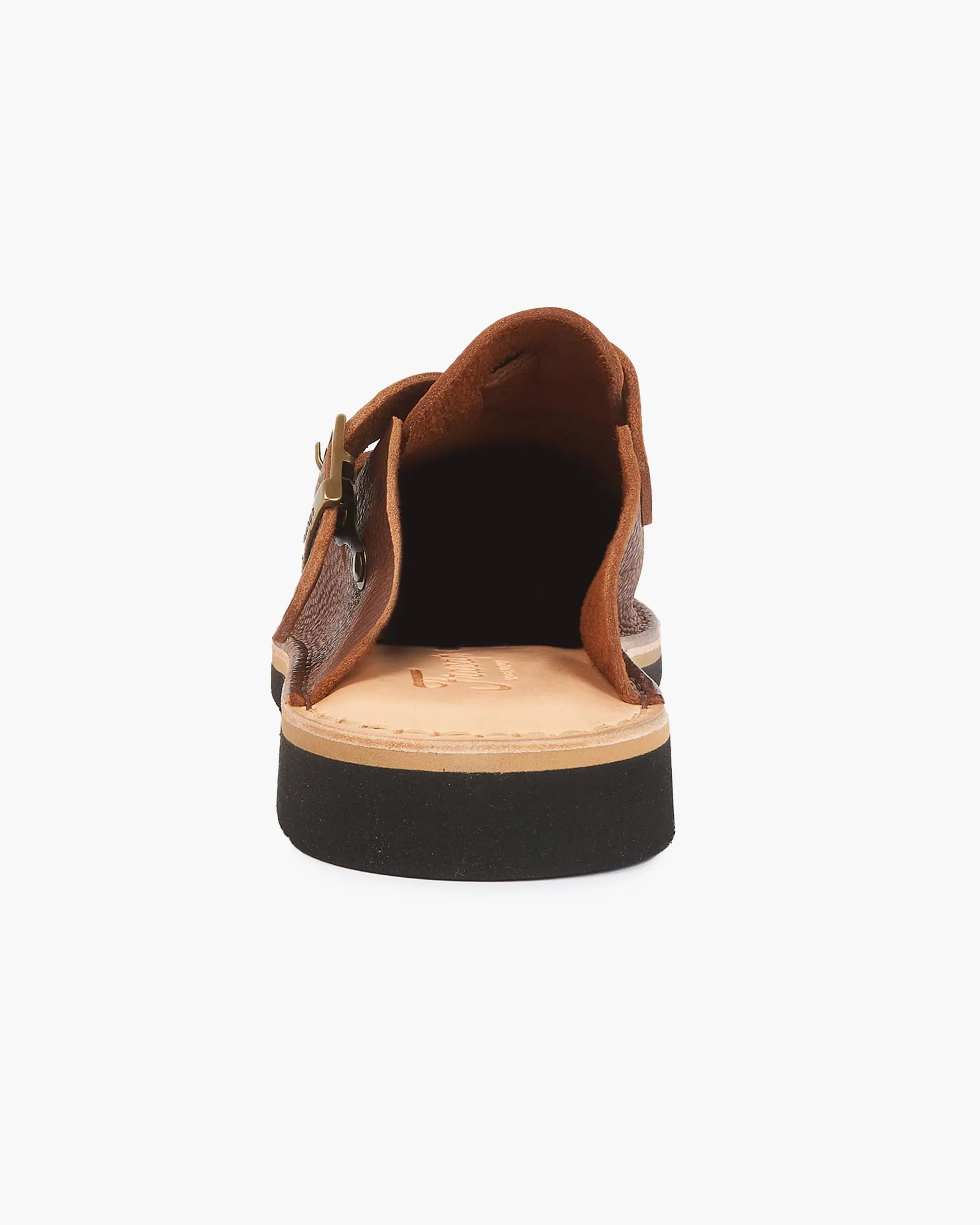 Fracap D100 Sabot Toscano Calf Leather Sandals - Cotto / Prunella Black Sole
