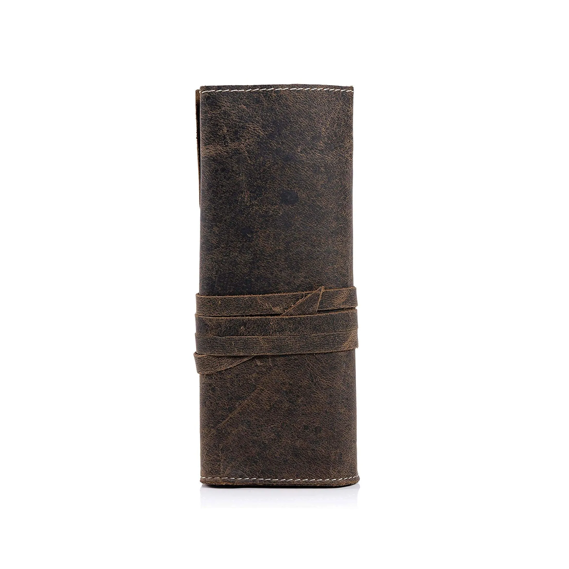 Genuine Leather Pen case Pencil holder leather stationary pouch for students and artists- Pen Pencil Roll Case pouch