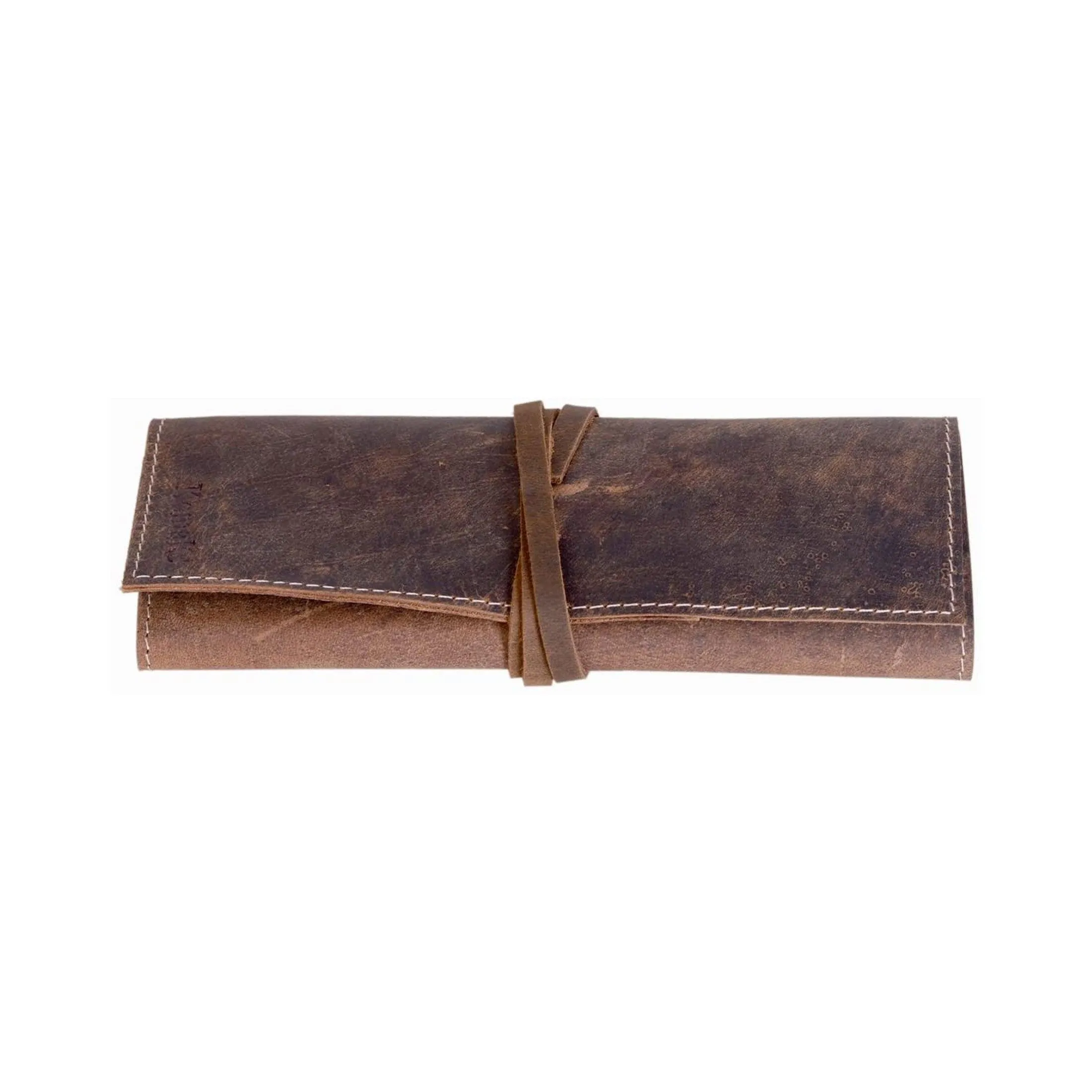 Genuine Leather Pen case Pencil holder leather stationary pouch for students and artists- Pen Pencil Roll Case pouch