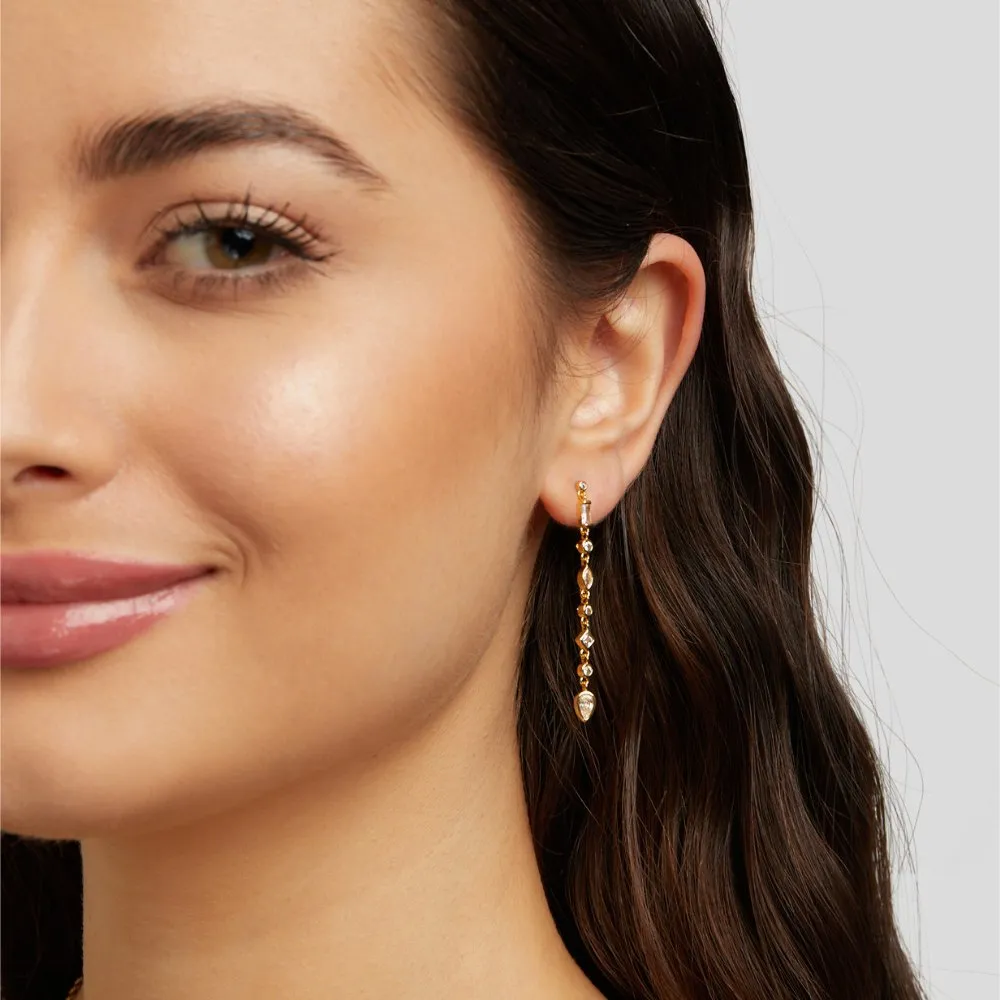 Gianna Gold Crystal Drop Earrings