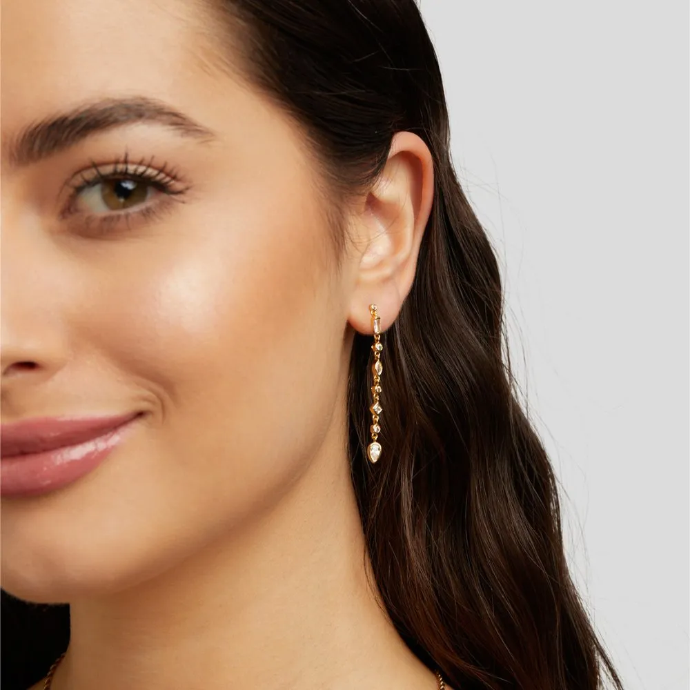 Gianna Gold Crystal Drop Earrings