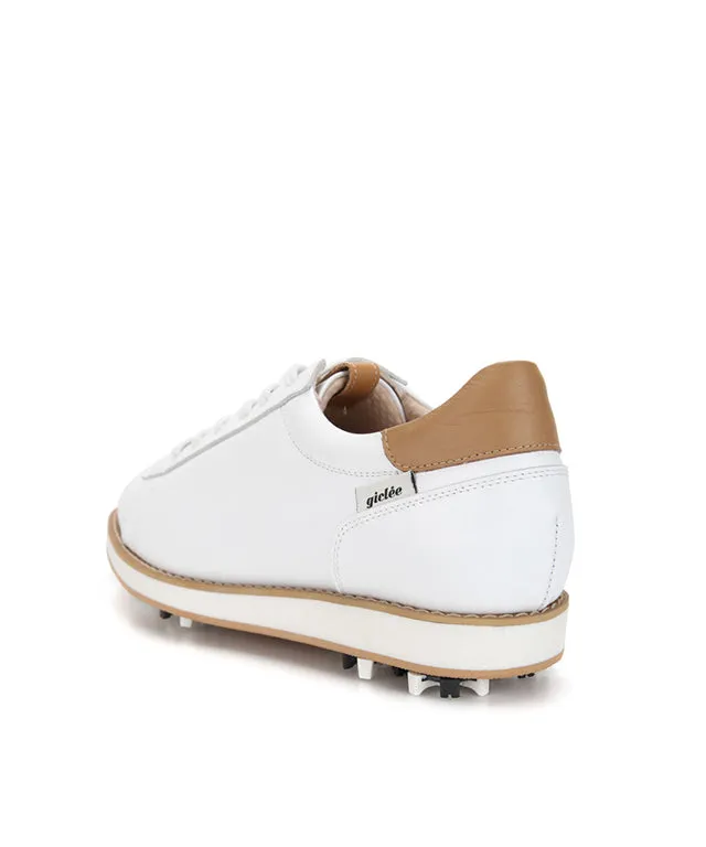 Giclee Unisex Classy Daily Prayer Premium Leather Golf Shoes - White