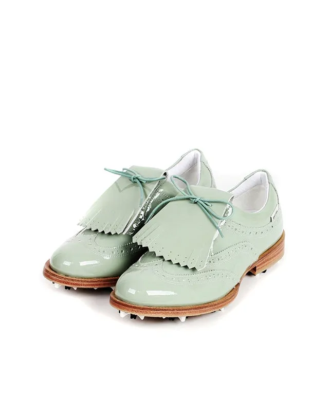 Giclee Unisex Classy Patent Premium Leather Golf Shoes - Mint
