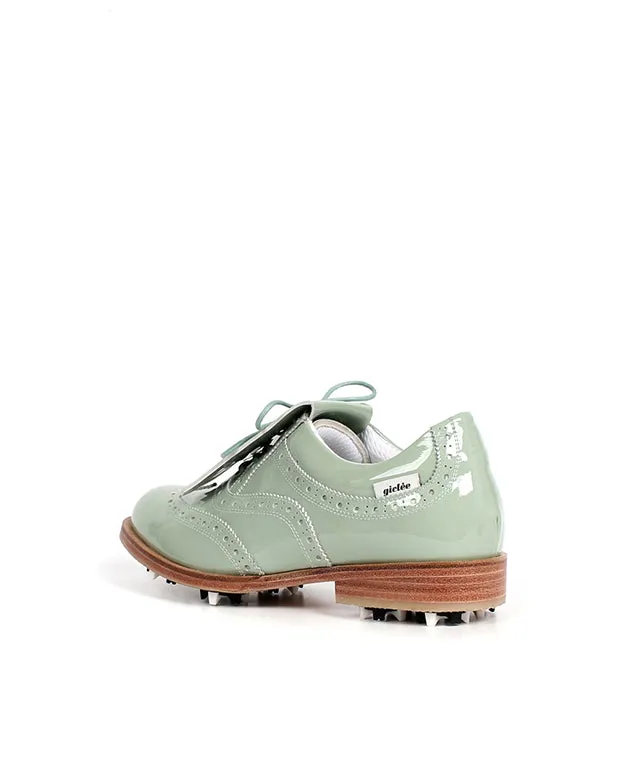 Giclee Unisex Classy Patent Premium Leather Golf Shoes - Mint