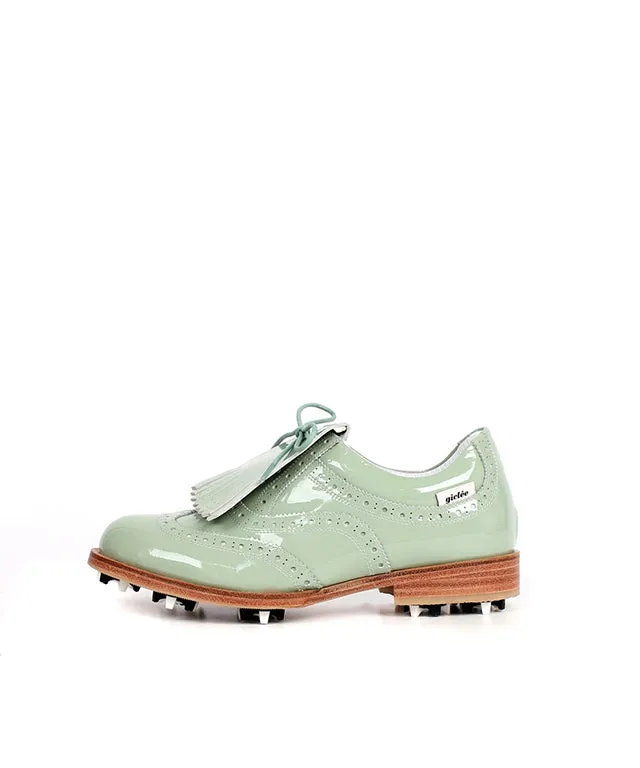 Giclee Unisex Classy Patent Premium Leather Golf Shoes - Mint