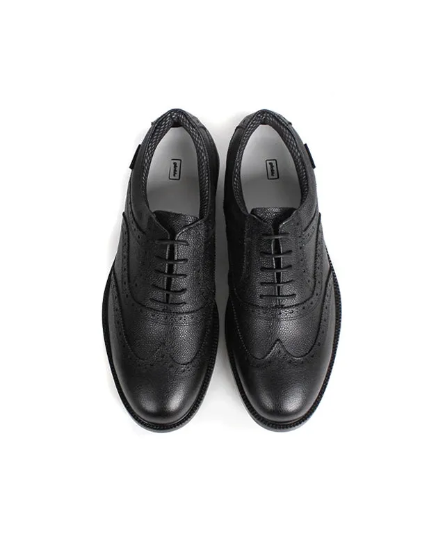 Giclee Unisex Classy Premium Leather Golf Shoes- Black