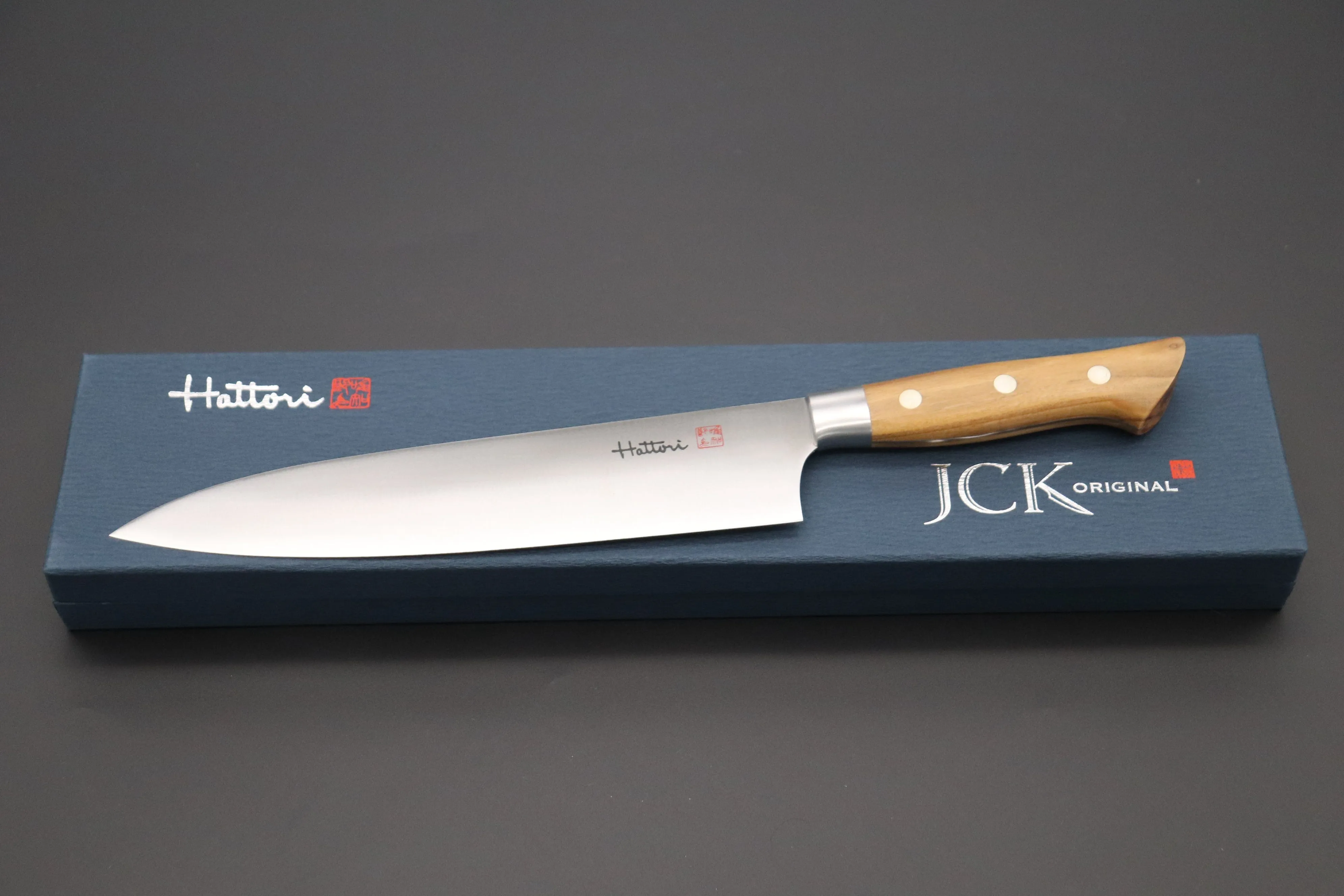 Hattori Forums FH Series Gyuto  (210mm and 240mm, 2 Sizes, Olive Wood Handle)