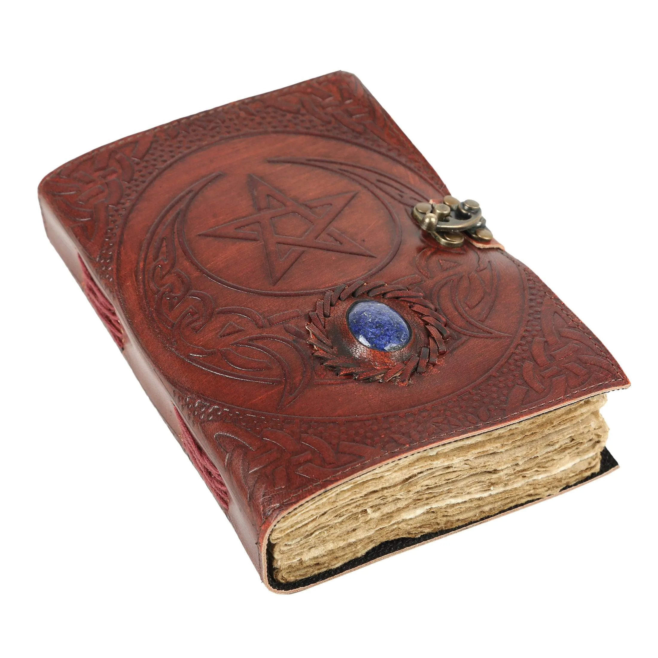 Hocus pocus book of spells journal book of shadows writing notebook deckle edge paper unlined Deckle Edge Paper 8x6 inch Star/Stone cover/ Handmade for Men & Women