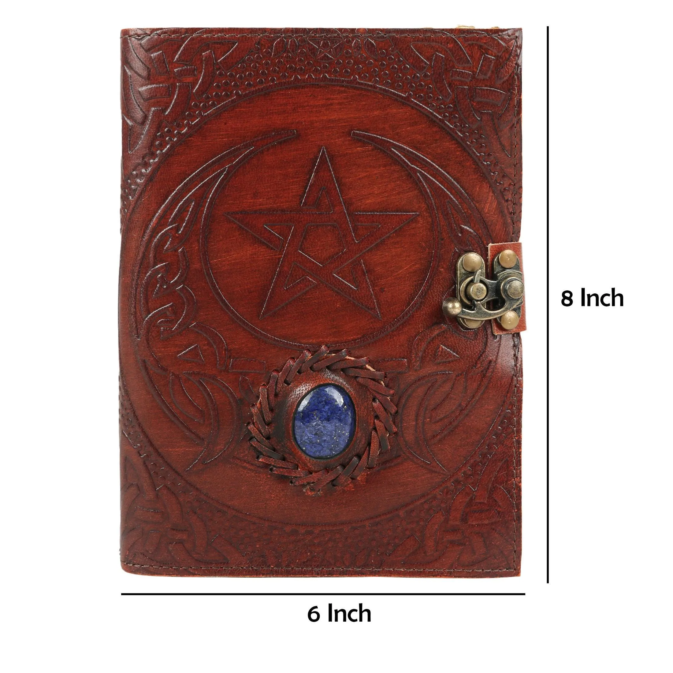 Hocus pocus book of spells journal book of shadows writing notebook deckle edge paper unlined Deckle Edge Paper 8x6 inch Star/Stone cover/ Handmade for Men & Women
