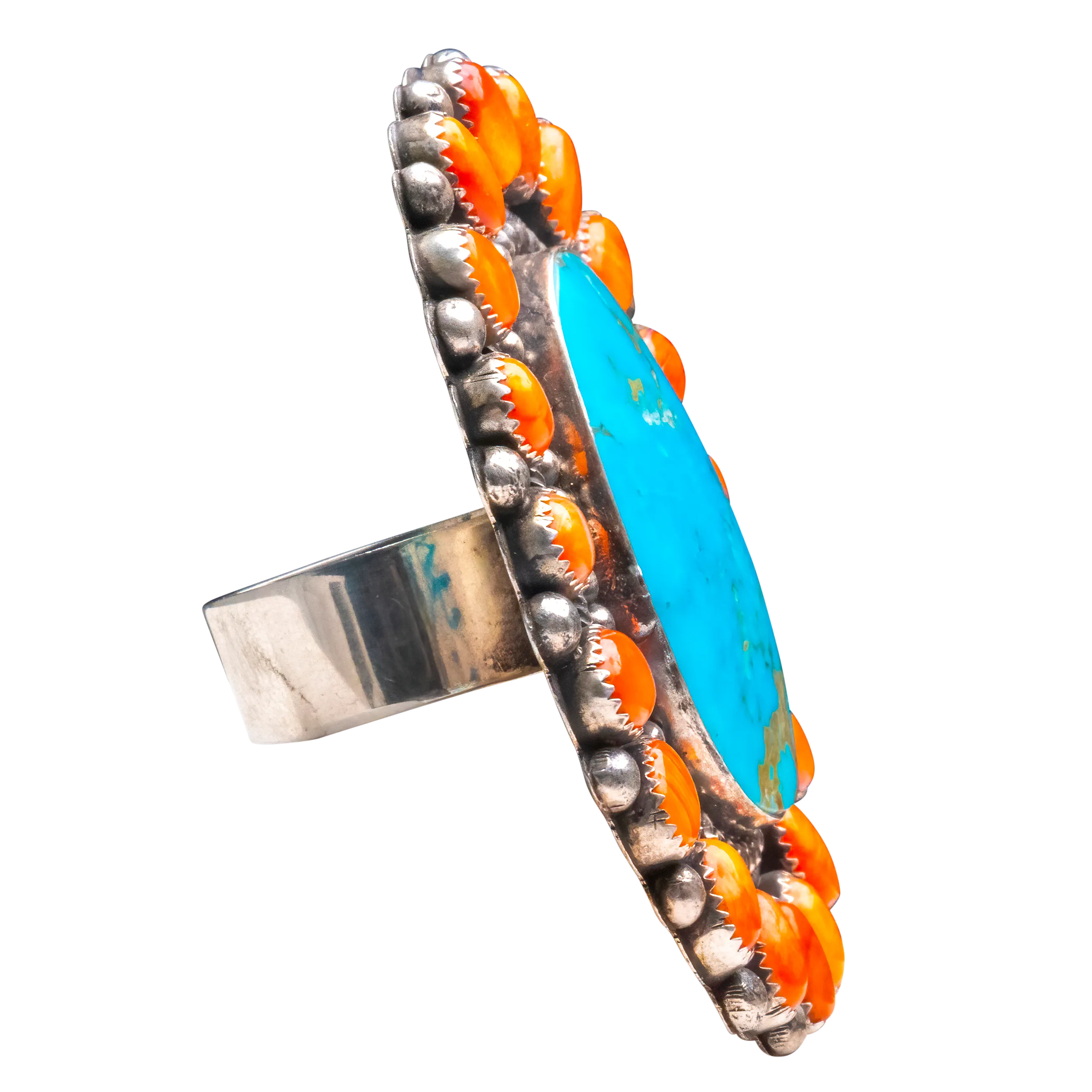 Kingman Turquoise with Spiny Oyster Shell Ring | Hemerson Brown