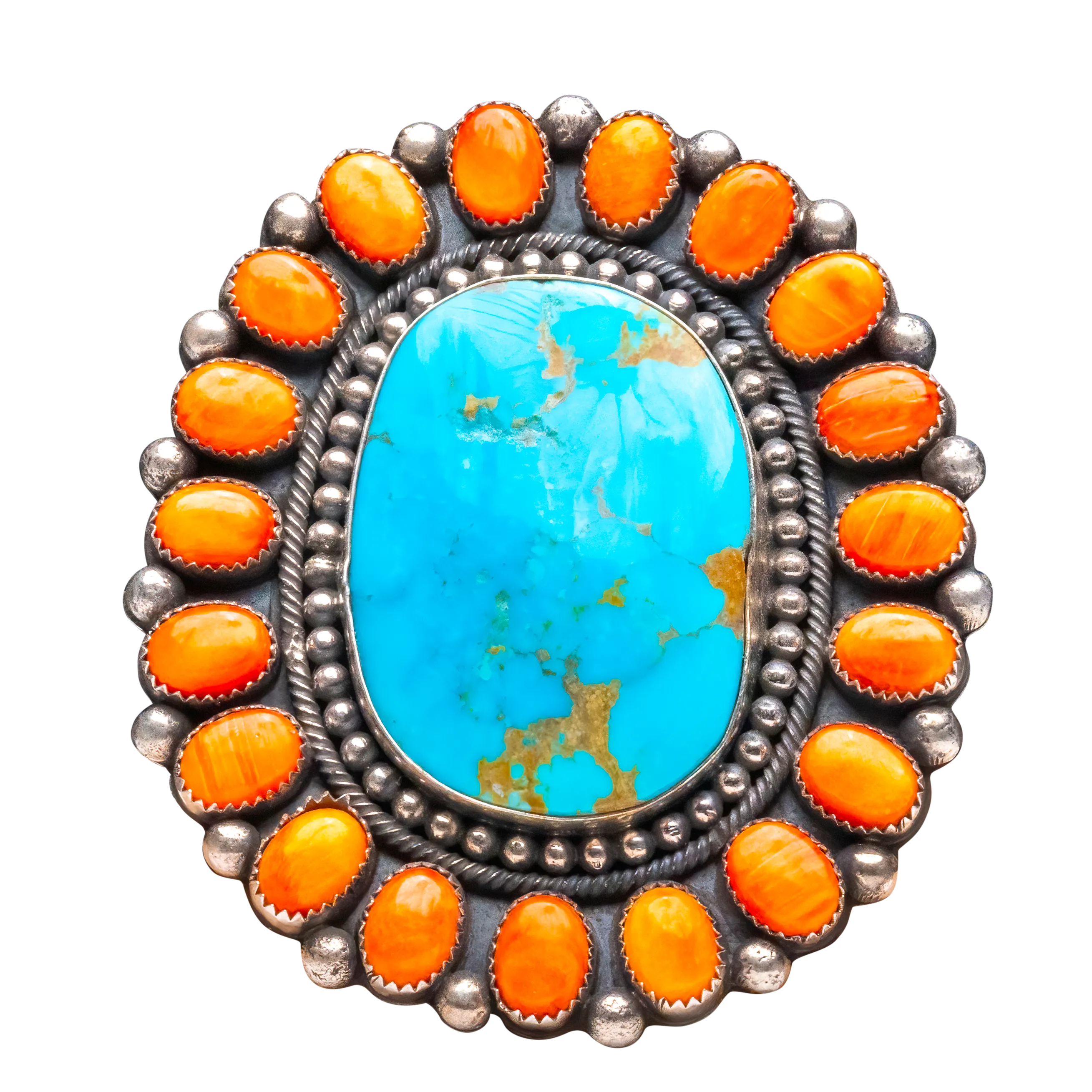 Kingman Turquoise with Spiny Oyster Shell Ring | Hemerson Brown