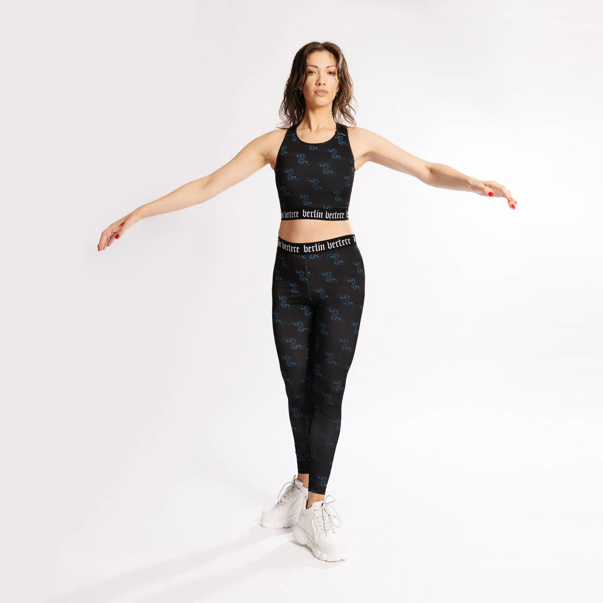 LADIES' LEGGINGS SPIDERS - BLACK