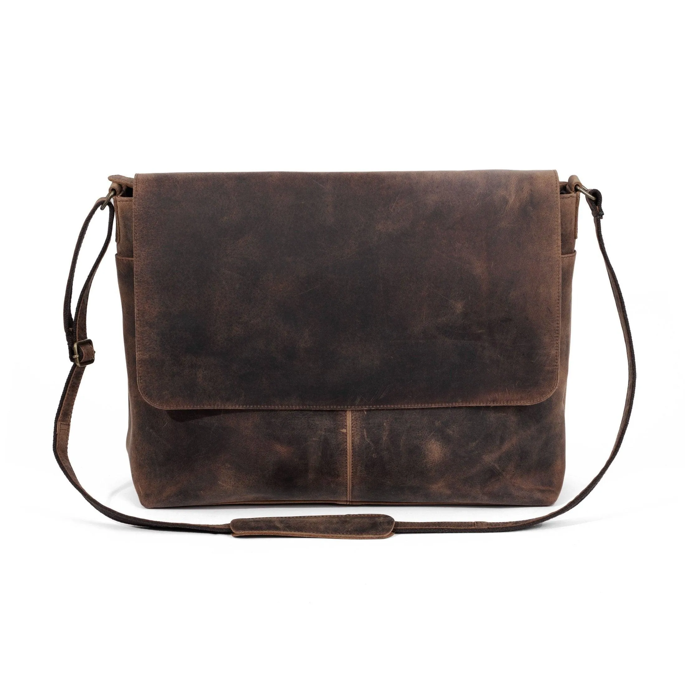 Leather messenger 18 inch satchel laptop briefcase for men and women best handmade buffalo college office computer bag