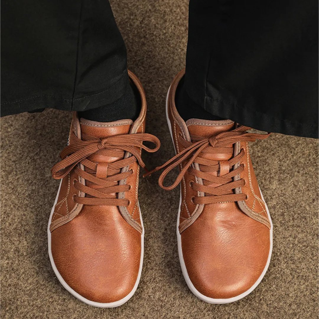 Lorry Vamp Barfuschuhe Leder Braun - Laufschuh-Glück und Handmassage-Magie